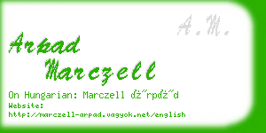 arpad marczell business card